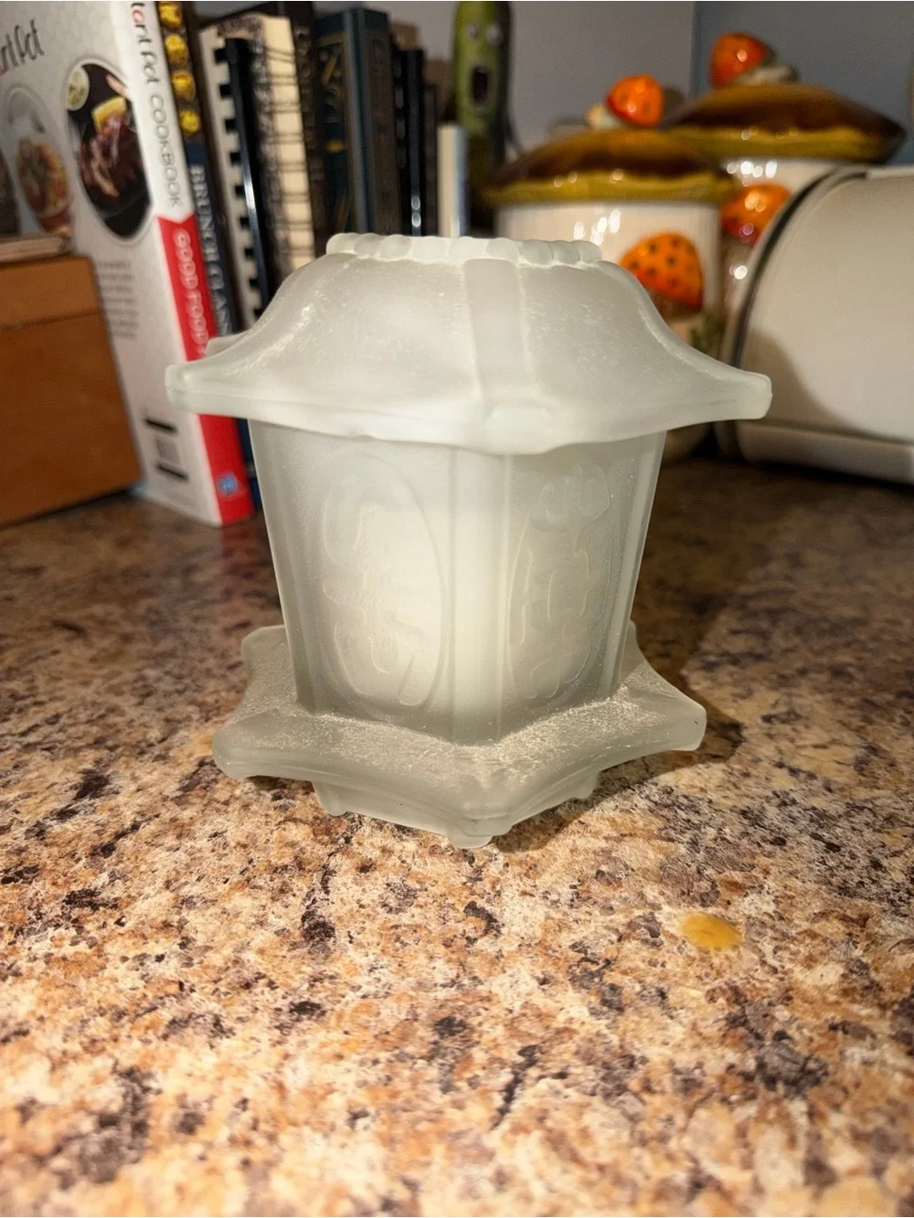 Frosted White Art Glass Pagoda Fairy Lamp